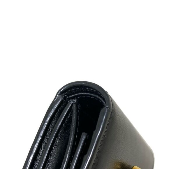 Celine Trifold Wallet Small Flap Wallet Triomphe 10d783dpv.38no Black - Picture 8 of 9